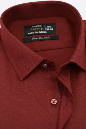 Maroon Dobby Textured Formal Shirt
