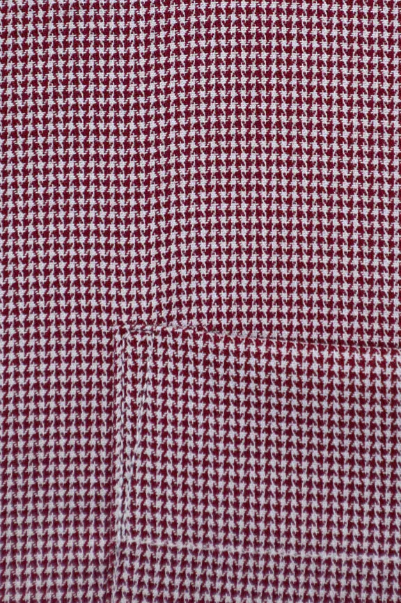 Maroon Houndstooth Check Formal Shirt