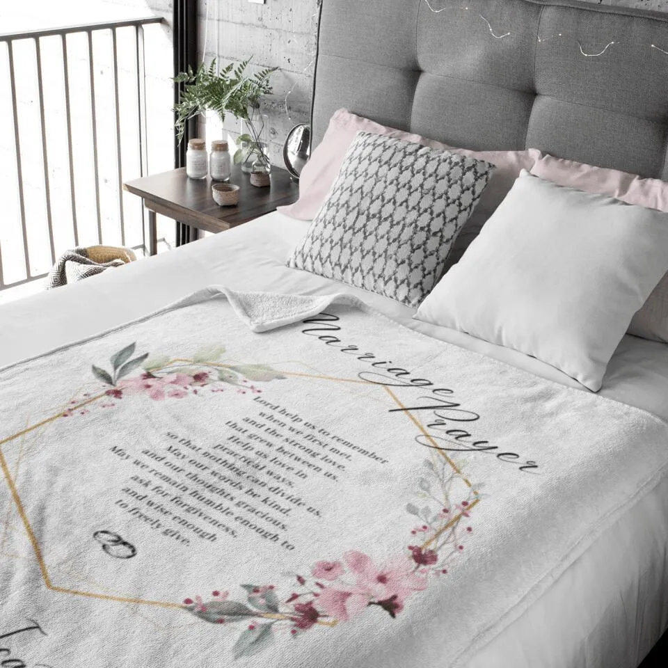 Marriage Prayer - Customized Names Blanket for Married Couples