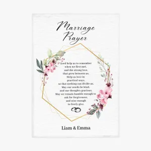 Marriage Prayer - Customized Names Blanket for Married Couples