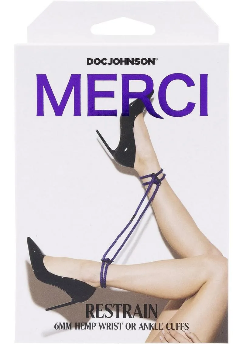 Merci Restrain 6mm Hemp Wrist Or Ankle Cuffs