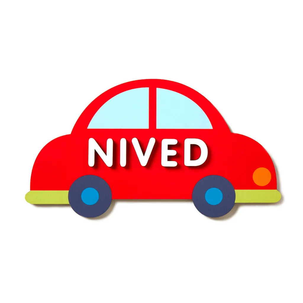 Name Plaque <br> Big Red Car