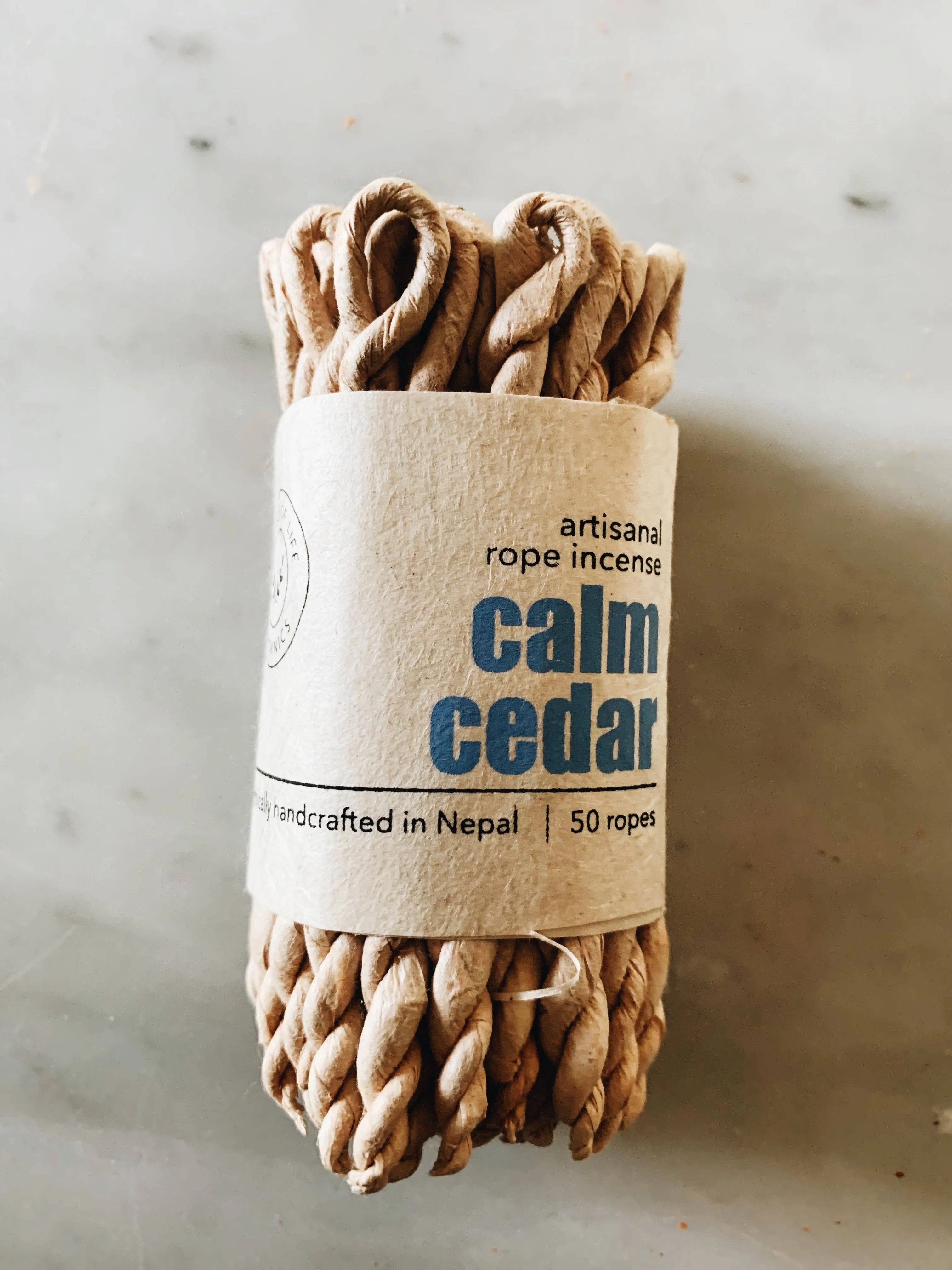 NATURAL ROPE INCENSE - SANDALWOOD - CEDAR - JUNIPER