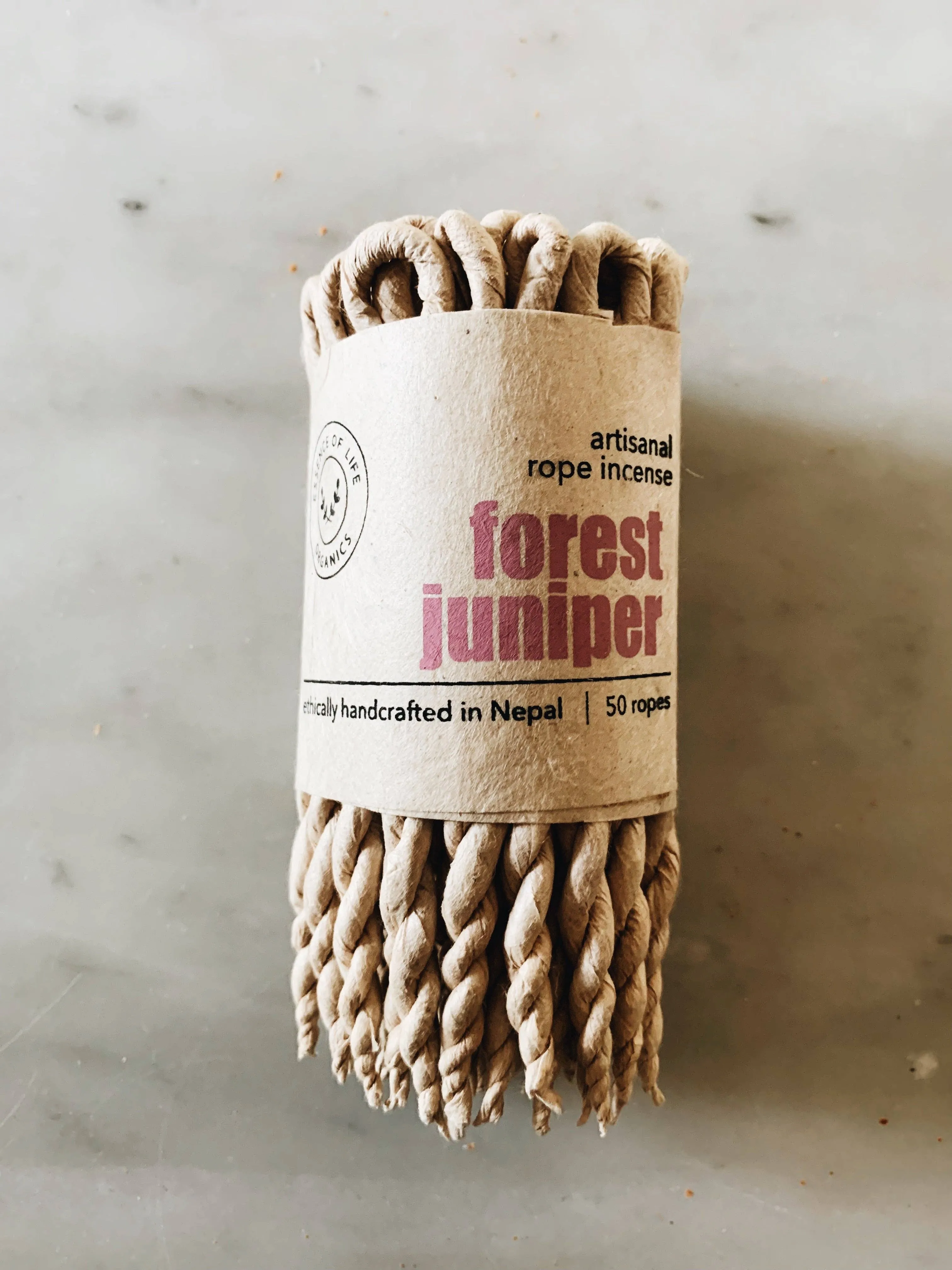 NATURAL ROPE INCENSE - SANDALWOOD - CEDAR - JUNIPER
