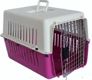 Pet Carrier Cat or Dog Cage Large, 60x40x40cm Pink