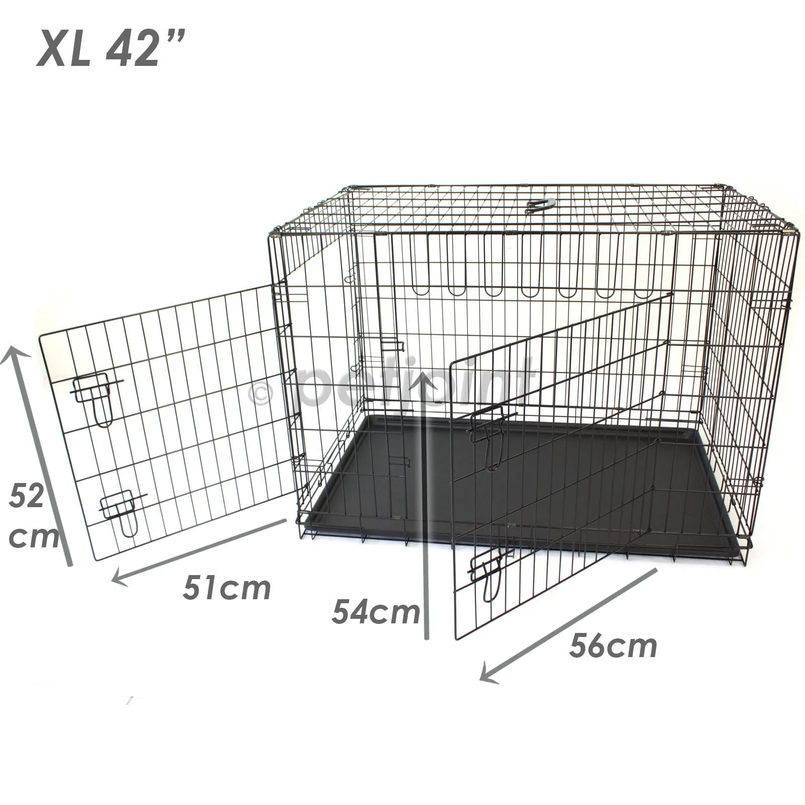 Pet Dog Crate Foldable Metal Cage Kennel Portable Pup Cat Rabbit House