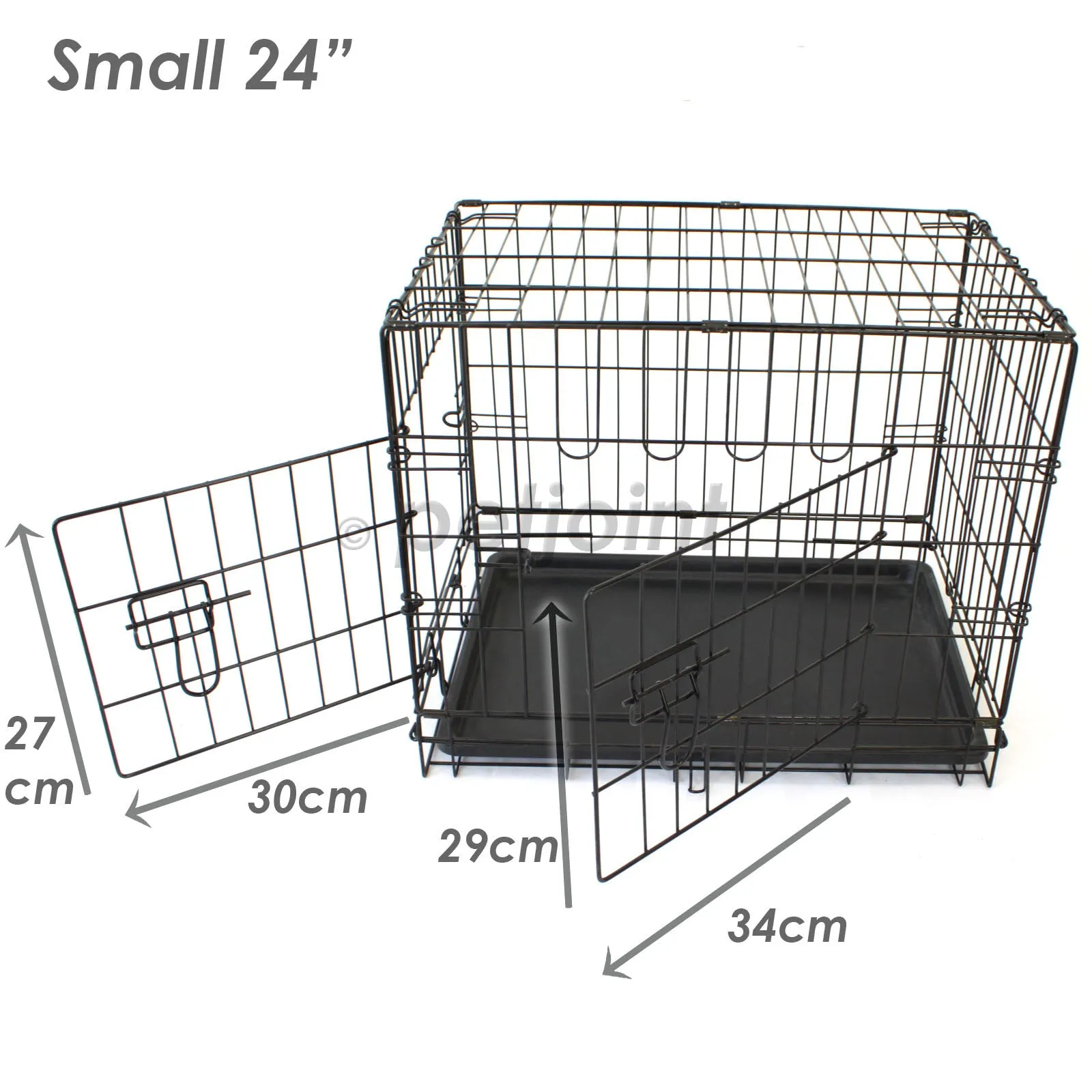 Pet Dog Crate Foldable Metal Cage Kennel Portable Pup Cat Rabbit House