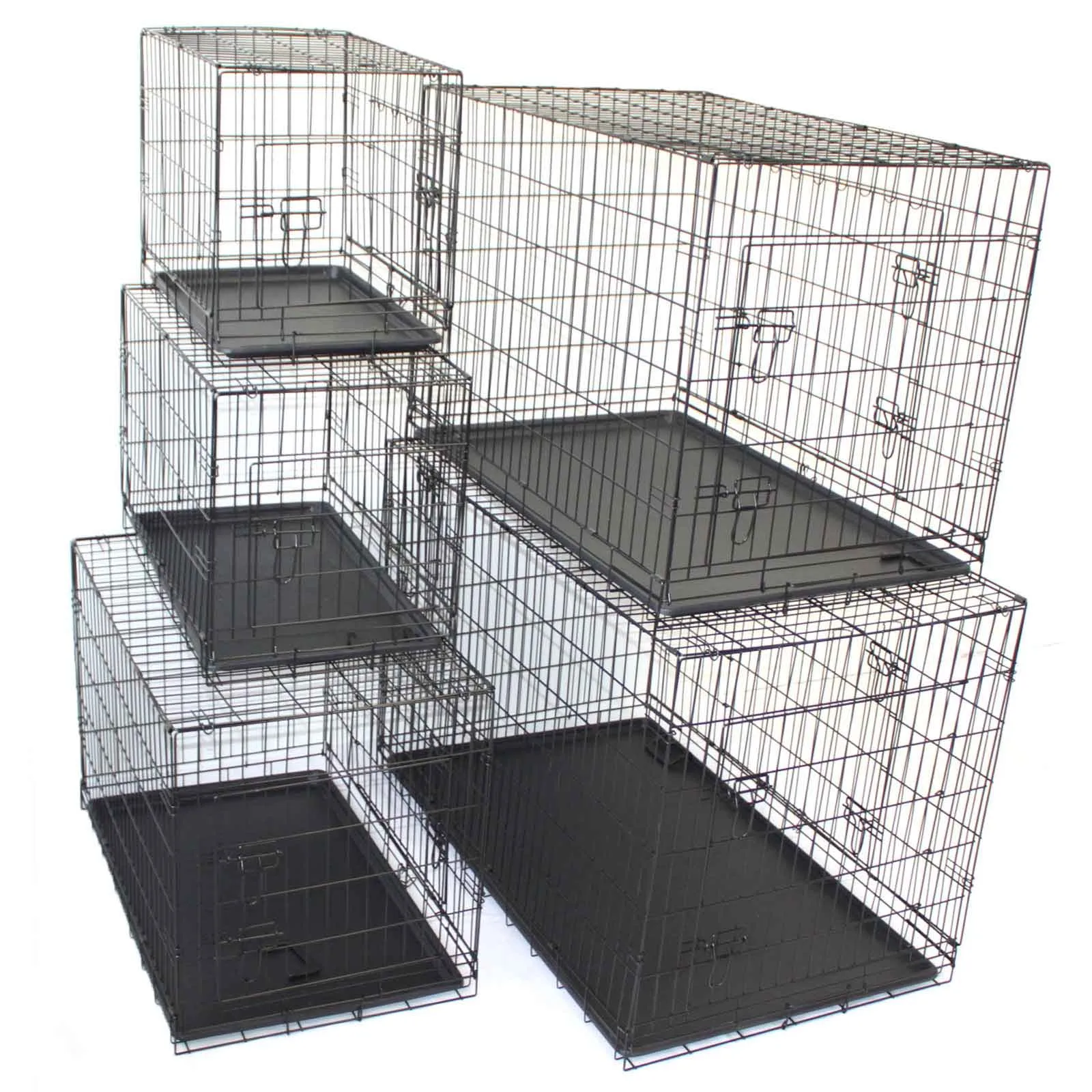 Pet Dog Crate Foldable Metal Cage Kennel Portable Pup Cat Rabbit House