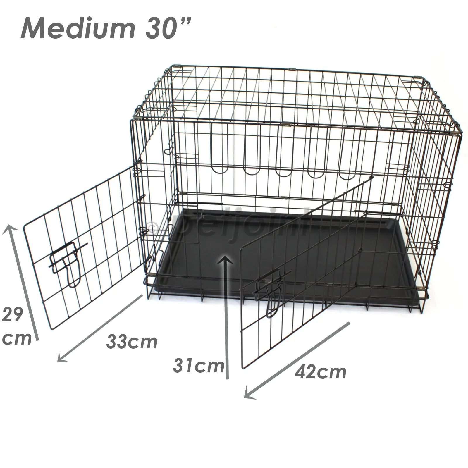 Pet Dog Crate Foldable Metal Cage Kennel Portable Pup Cat Rabbit House