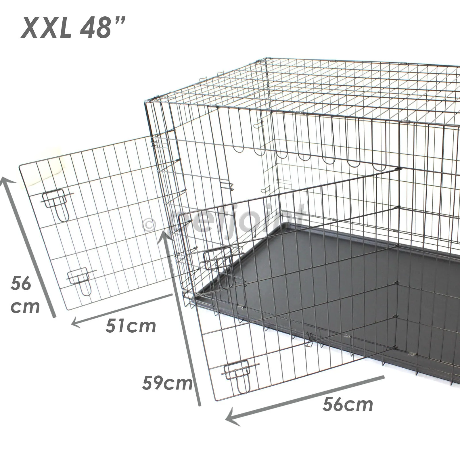 Pet Dog Crate Foldable Metal Cage Kennel Portable Pup Cat Rabbit House