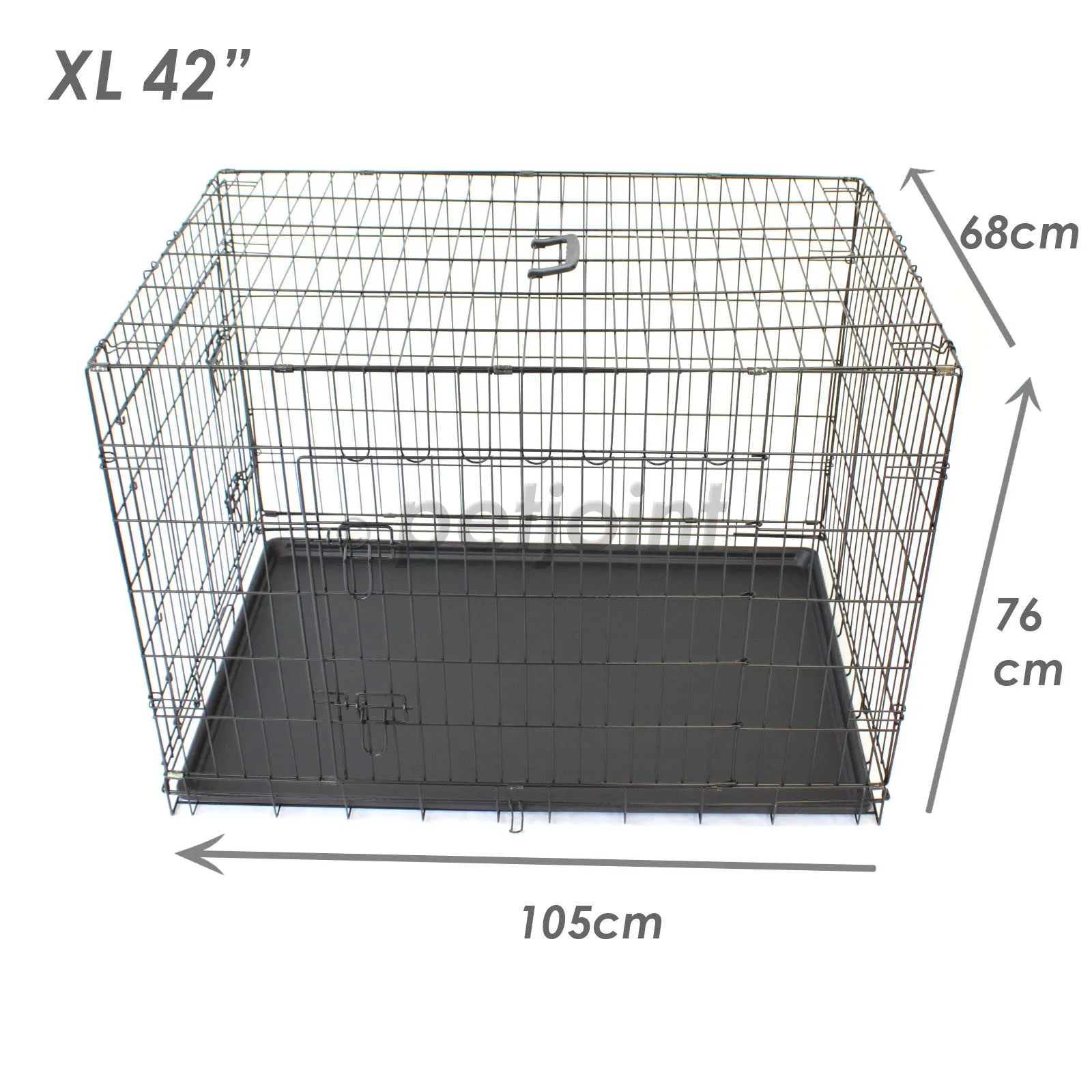 Pet Dog Crate Foldable Metal Cage Kennel Portable Pup Cat Rabbit House