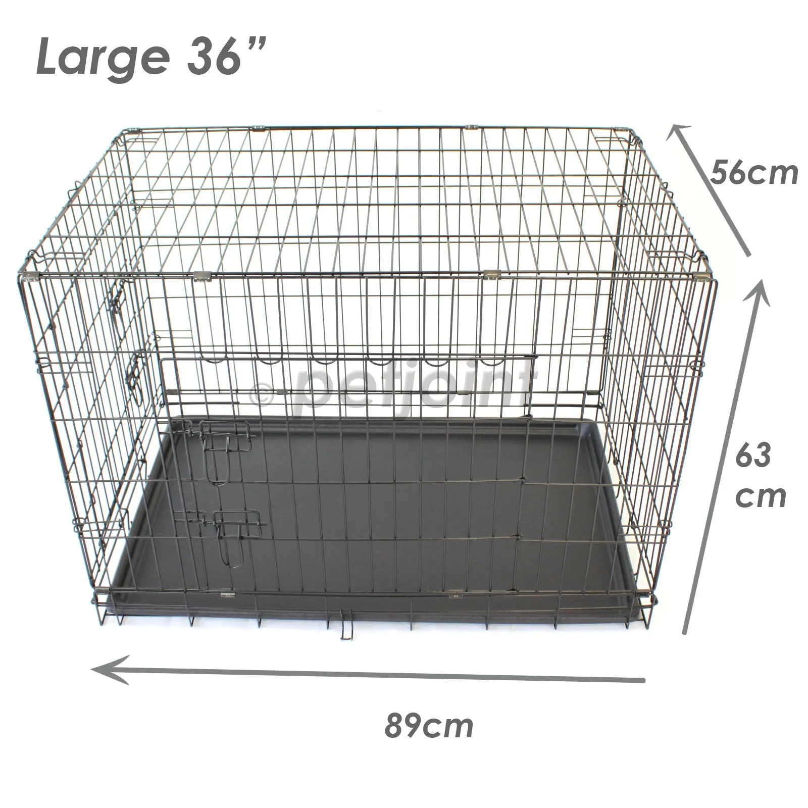 Pet Dog Crate Foldable Metal Cage Kennel Portable Pup Cat Rabbit House