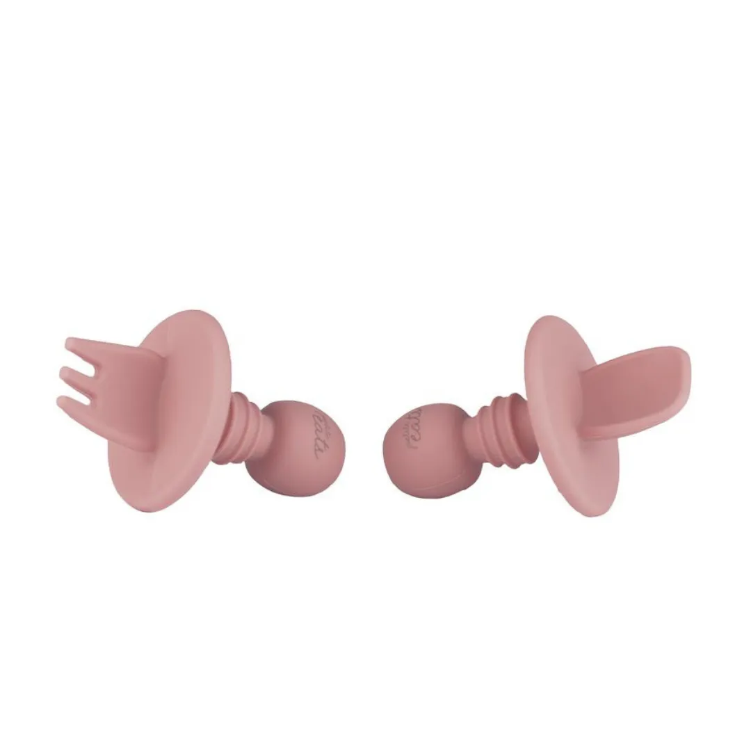 Petite Eats Silicone Cutlery Set - Dusky Rose