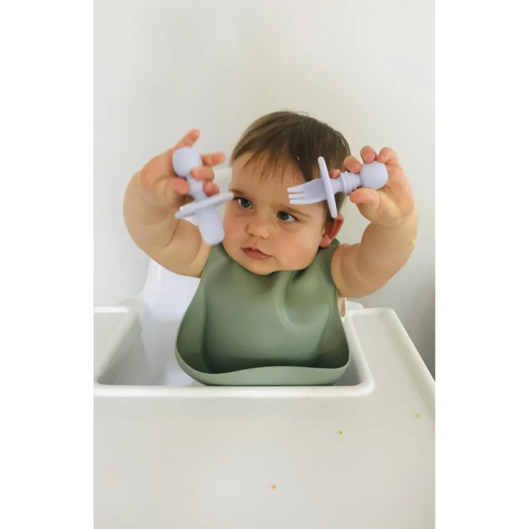 Petite Eats Silicone Cutlery Set - Dusky Rose