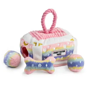 Pink Ombre Chewy Vuiton Trunk Activity House Dog Toy