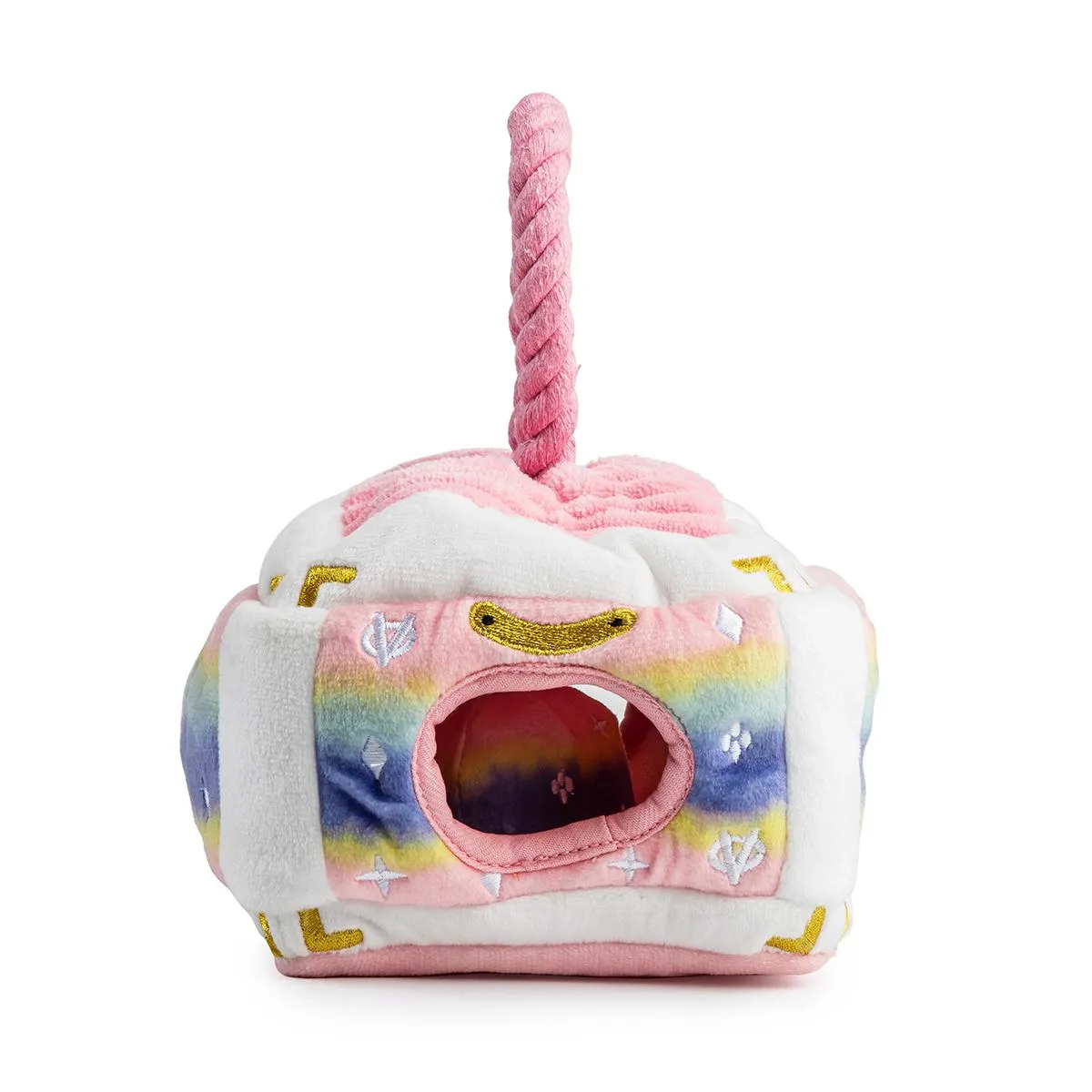 Pink Ombre Chewy Vuiton Trunk Activity House Dog Toy