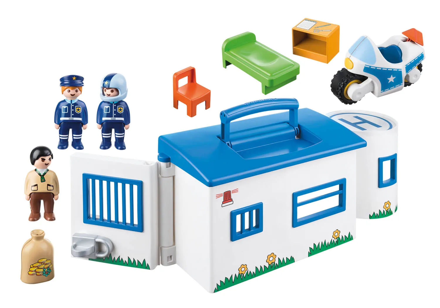 Playmobil 1.2.3 Take Along Police Station