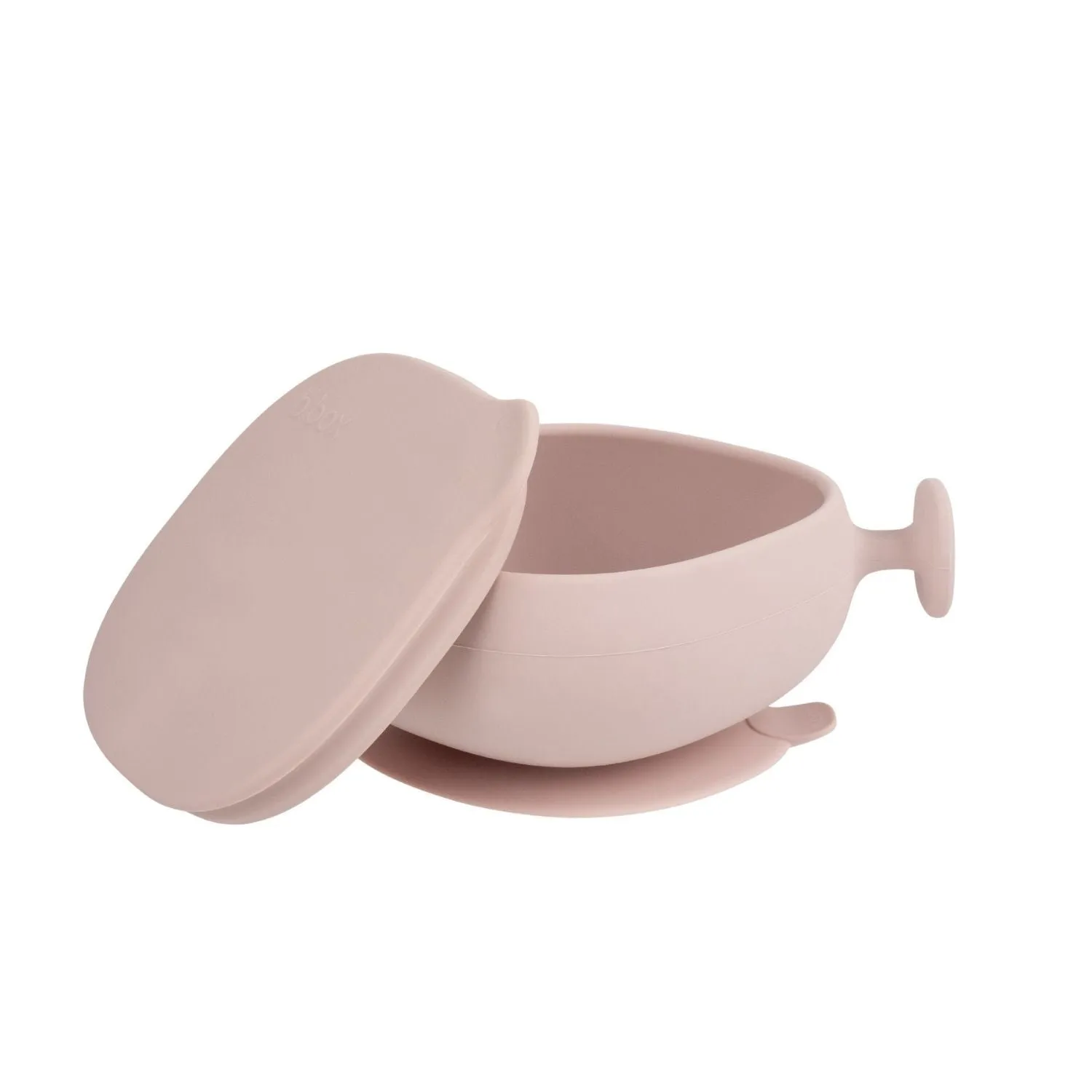 Silicone Bowl   Lid with Suction Base Blush Pink