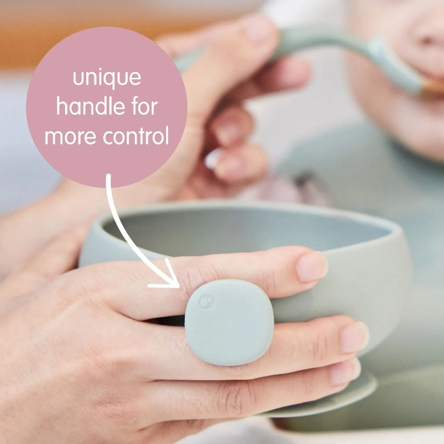 Silicone Bowl   Lid with Suction Base Blush Pink