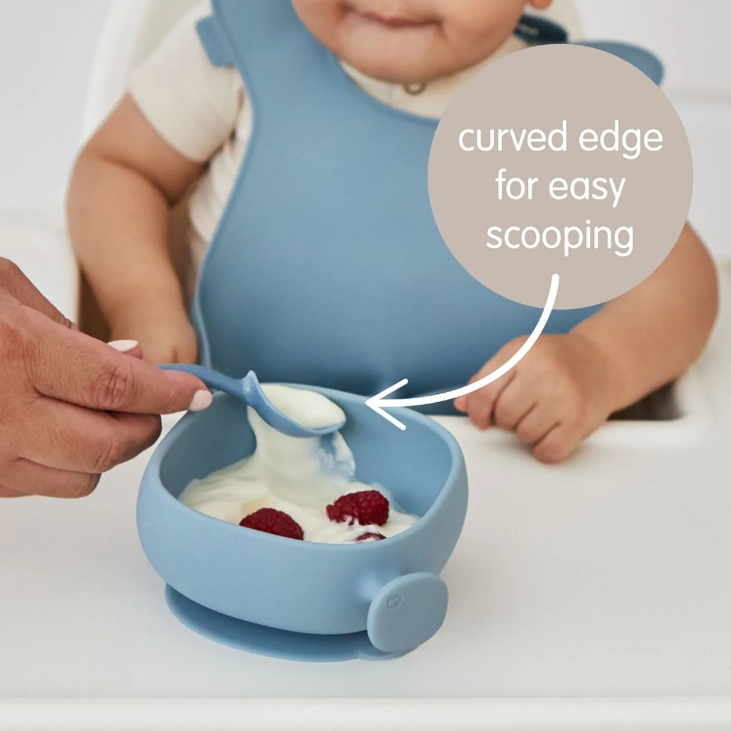Silicone Bowl   Lid with Suction Base Blush Pink