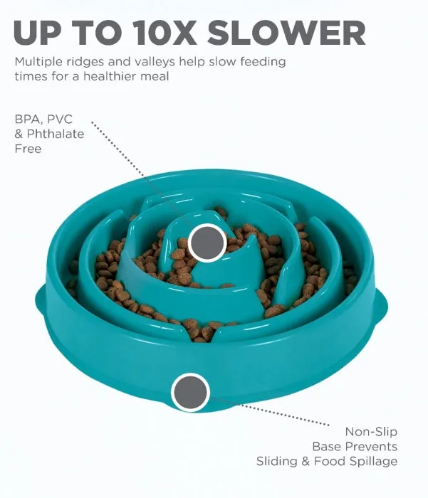 Slow Feeder Dog Bowl - Teal
