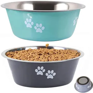 Stainless Steel NonSlip Dog Bowls  High Capacity Feeders