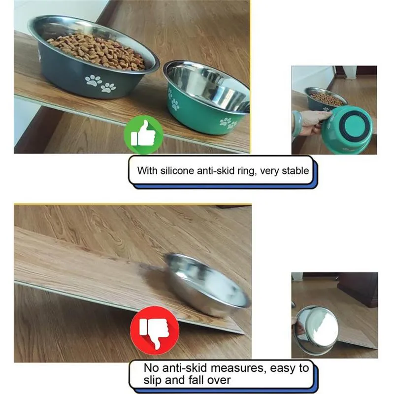 Stainless Steel NonSlip Dog Bowls  High Capacity Feeders