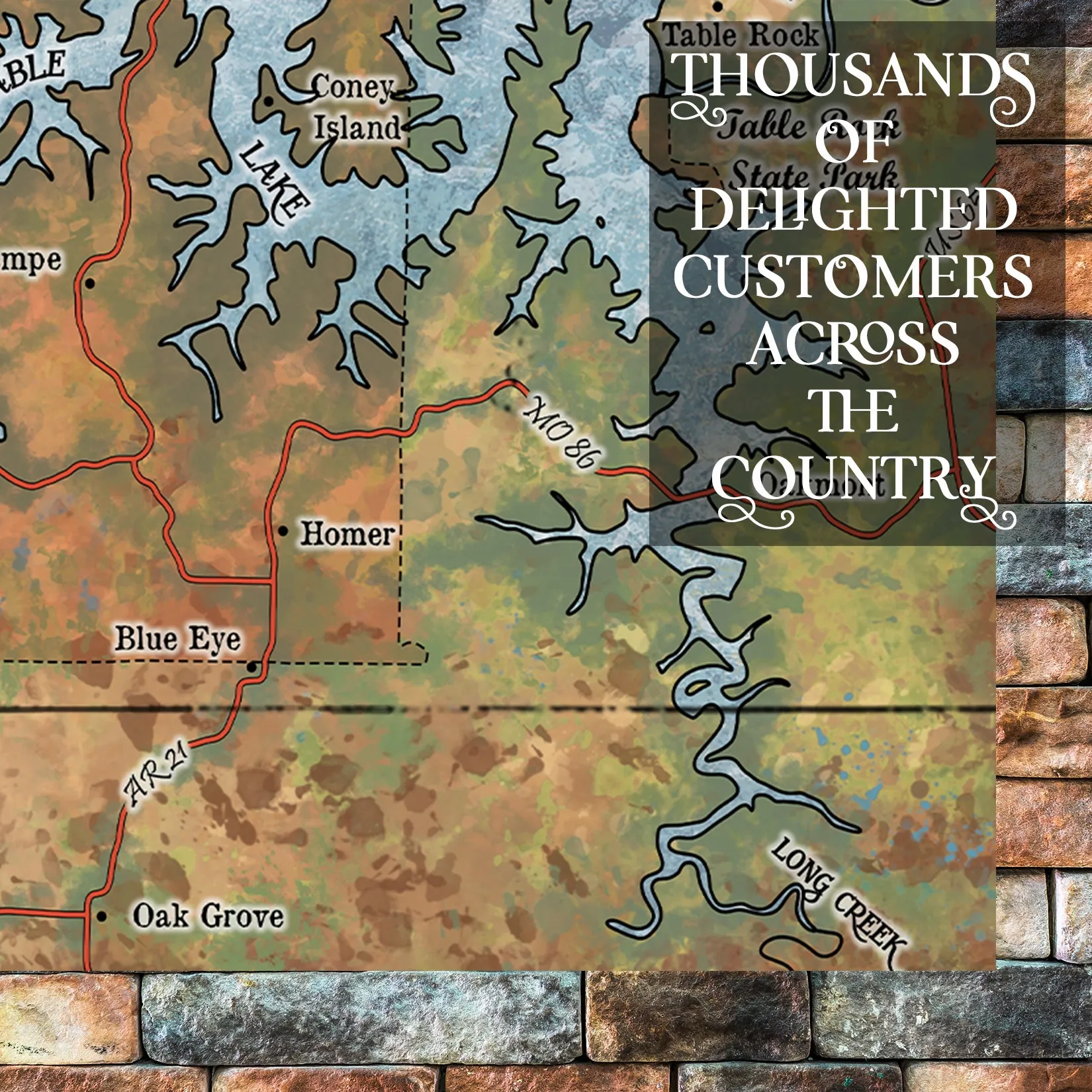 Table Rock Lake Historic Map Art Blanket Throw Soft Polar/ Silky/ Sherpa Fleece Vintage Warm Blanket For Bed Sofa Couch Gift & Travel