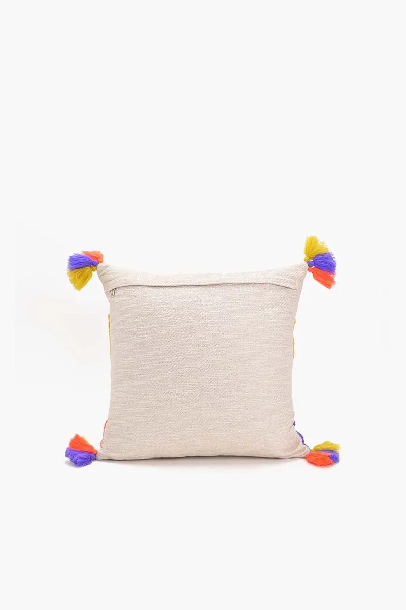 Vibrant Triangle Embroidered Cushion Cover