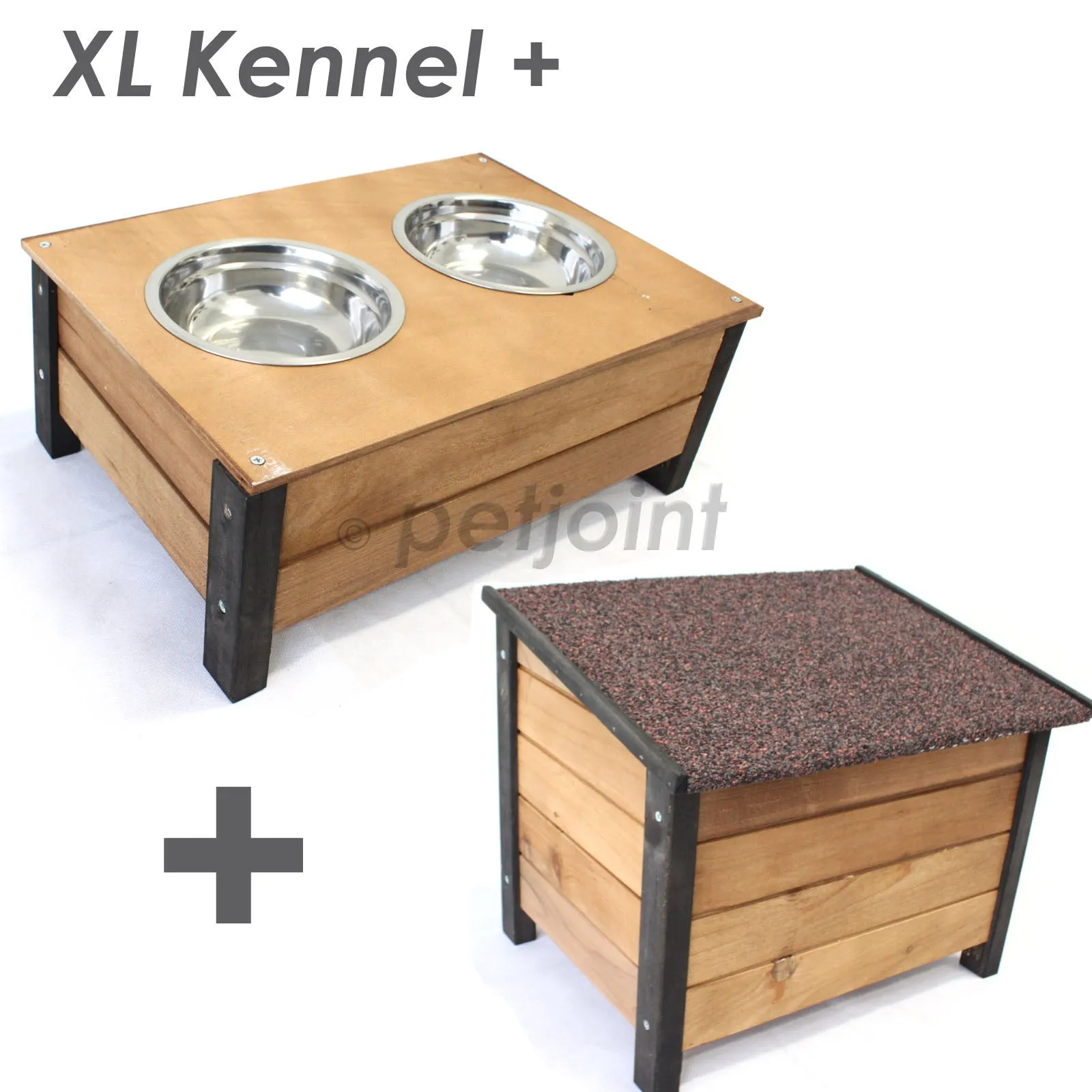 XL Extra Large Wooden Outdoor Kennel Peak Roof   Food Bowl Storage Box