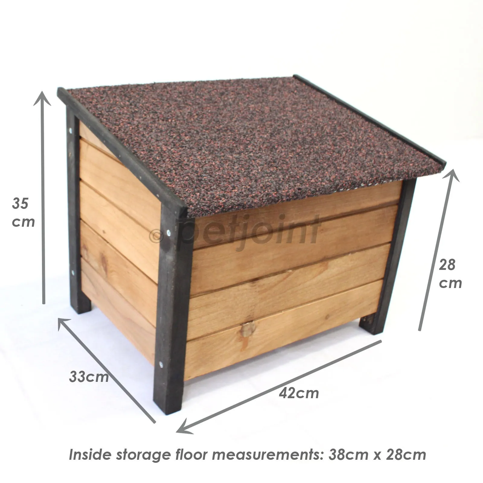 XL Extra Large Wooden Outdoor Kennel Peak Roof   Food Bowl Storage Box